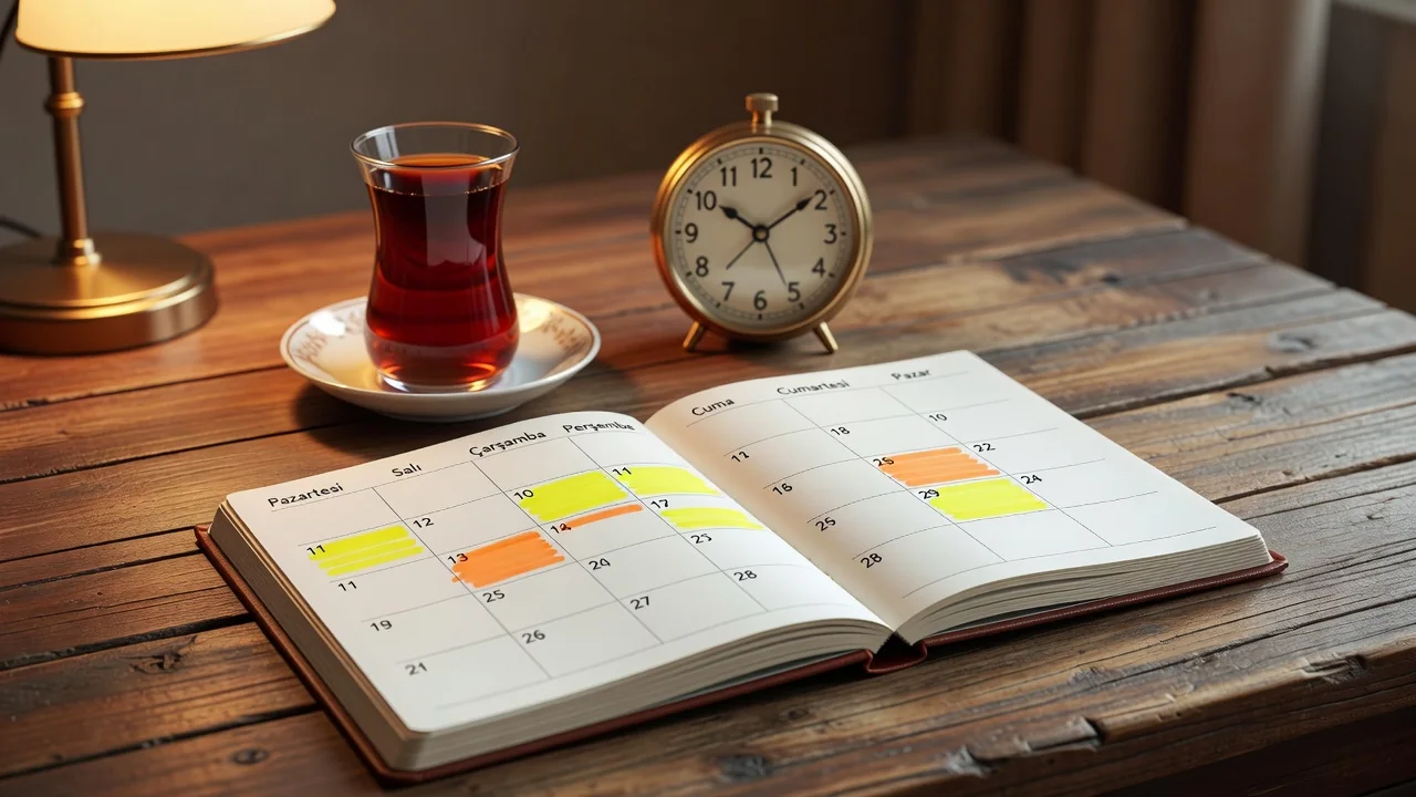 Haftalık planlayıcıda işaretlenmiş kongre tarihleri